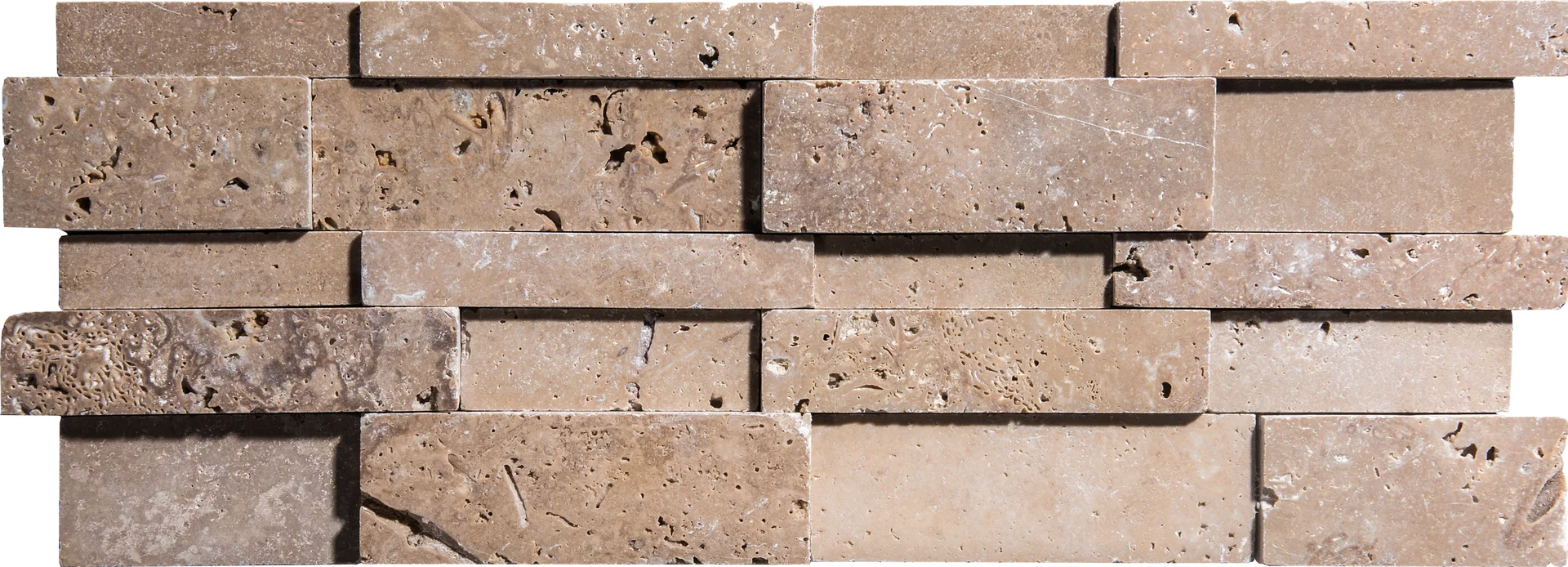 Noce Honed Unfilled Travertine 3D Wall Panel