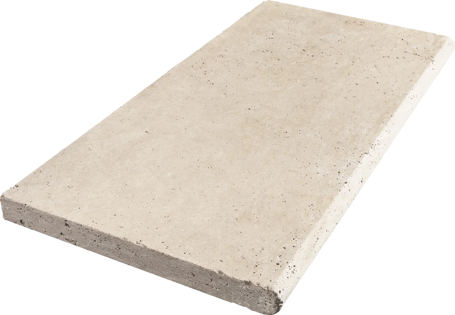 Ivory Tumbled Travertine Bullnose Coping
