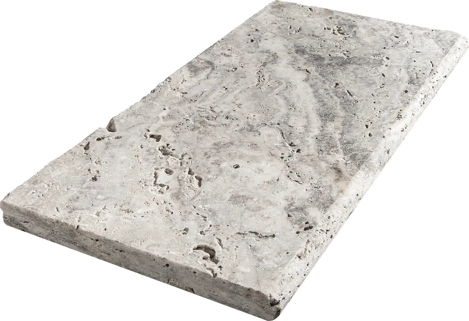 Enigma Silver Tumbled Travertine Coping
